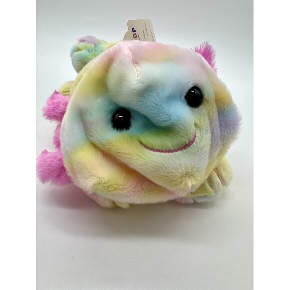 Build A Bear Tie Dye Pastel Rainbow Axolotl New NWT Unstuffed - Picture 2 of 5